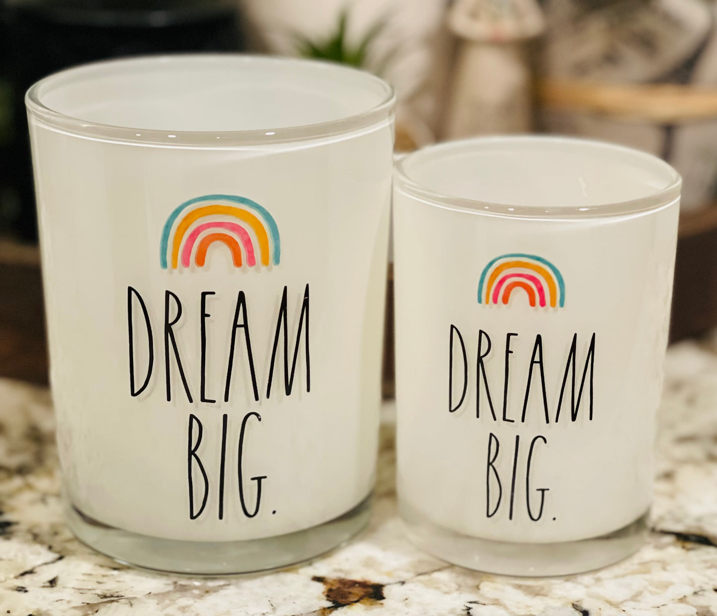 New Rae Dunn 2-piece glass cup set DREAM BIG