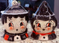 New Joanna Parker ceramic small jar set Frankenstein and Bride Halloween decor