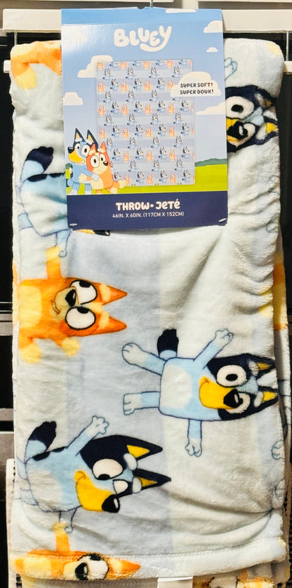 New Kids dancing Bluey & Bingo throw blanket 40x60