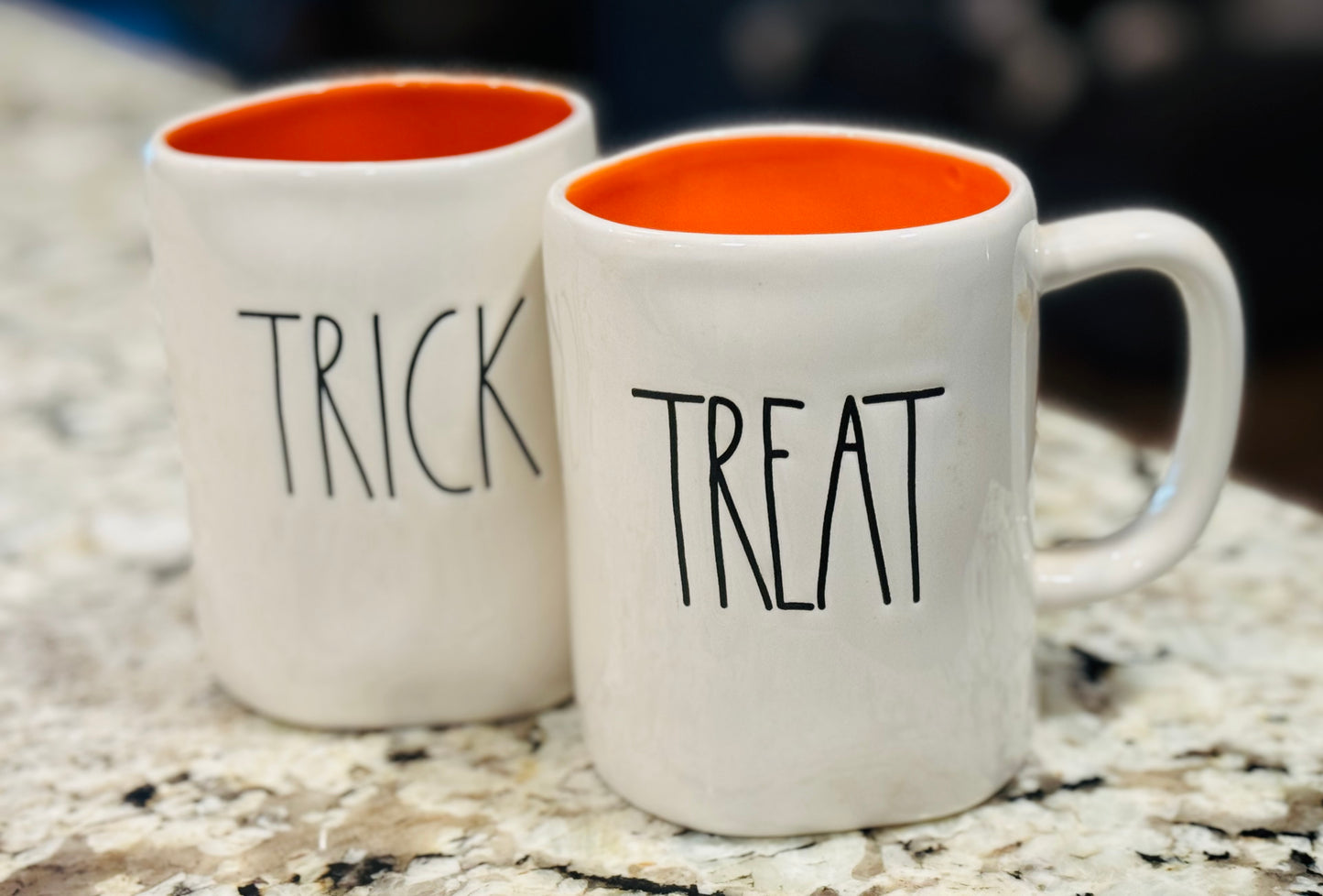 New Rae Dunn white ceramic Halloween coffee mug TRICK OR TREAT