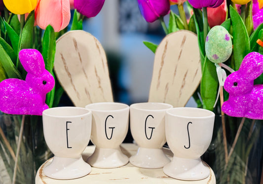 New Rae Dunn ceramic Easter decor Eggs Cups/holders