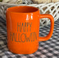 New Rae Dunn orange ceramic Halloween coffee mug decor HAPPY HALLOWEEN