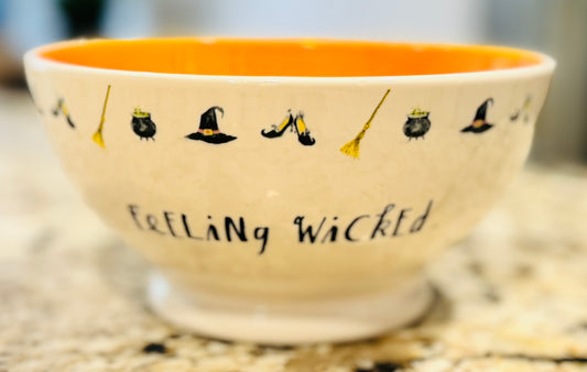 New Rae Dunn retired Halloween cereal bowl FEELING WICKED