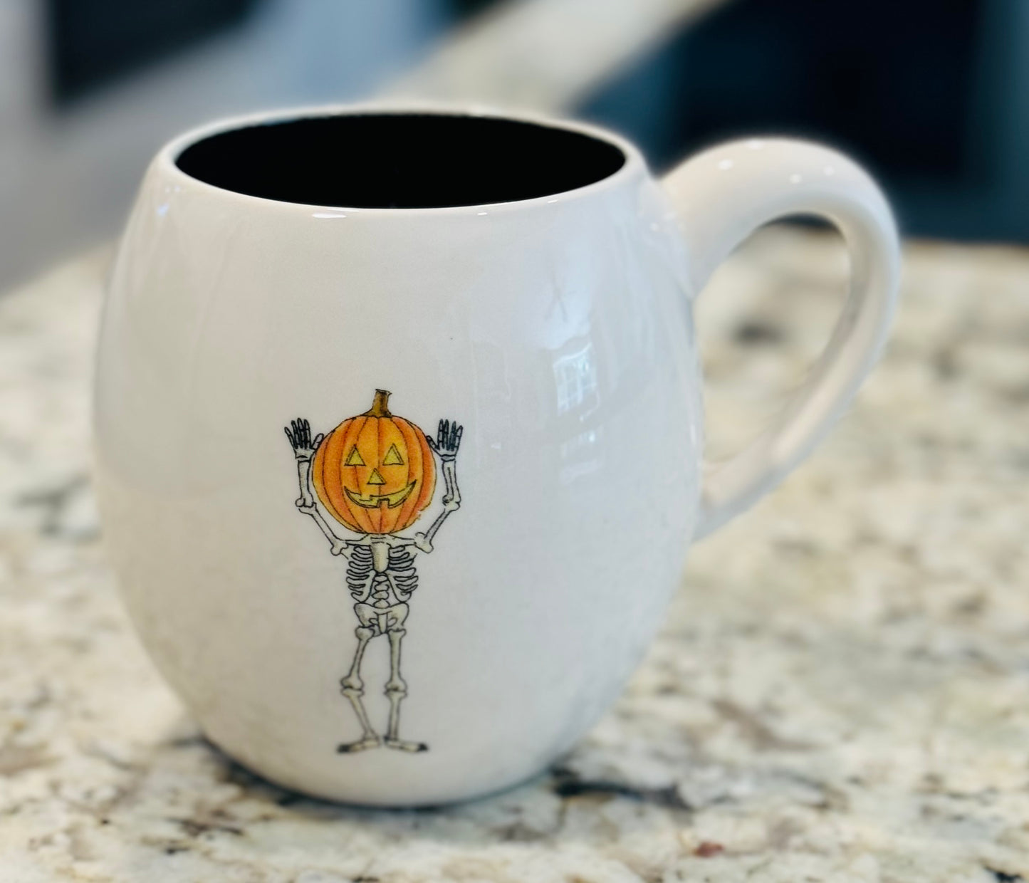 New Rae Dunn ceramic pumpkin head Halloween coffee mug