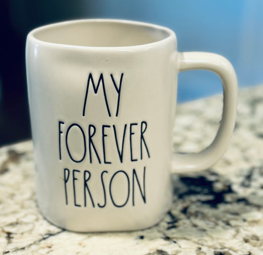 New Rae Dunn white ceramic coffee mug MY FOREVER PERSON