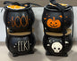New Rae Dunn black matte ceramic Halloween cauldron ramekin set BOO! EEK!