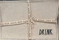 New Rae Dunn 4-piece linen placemat set script embroidery