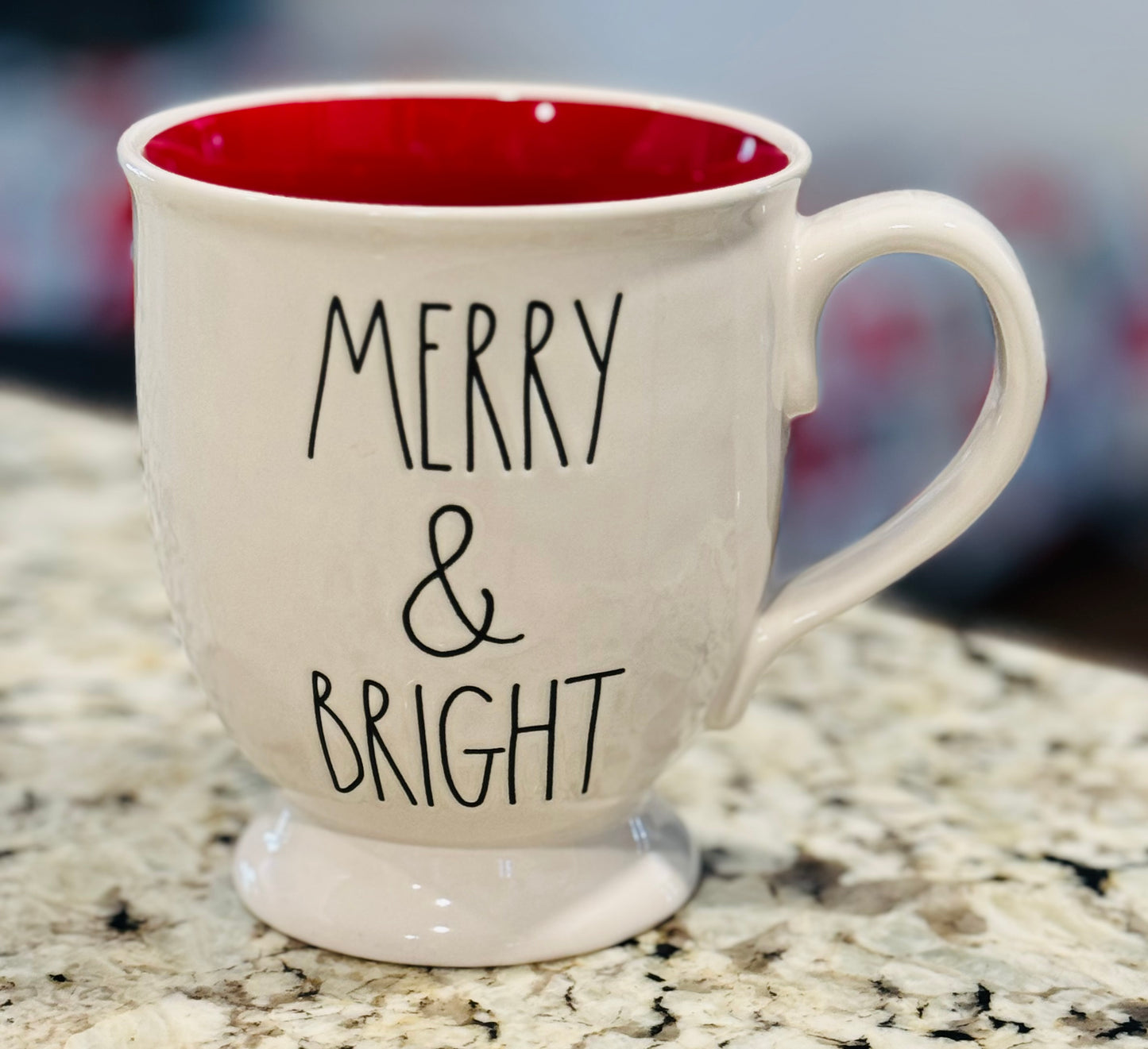 New Rae Dunn white ceramic Christmas mug MERRY & BRIGHT