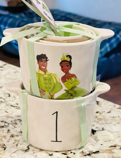 New Rae Dunn x Disney’s Princess and The Frog ceramic measuring cup set