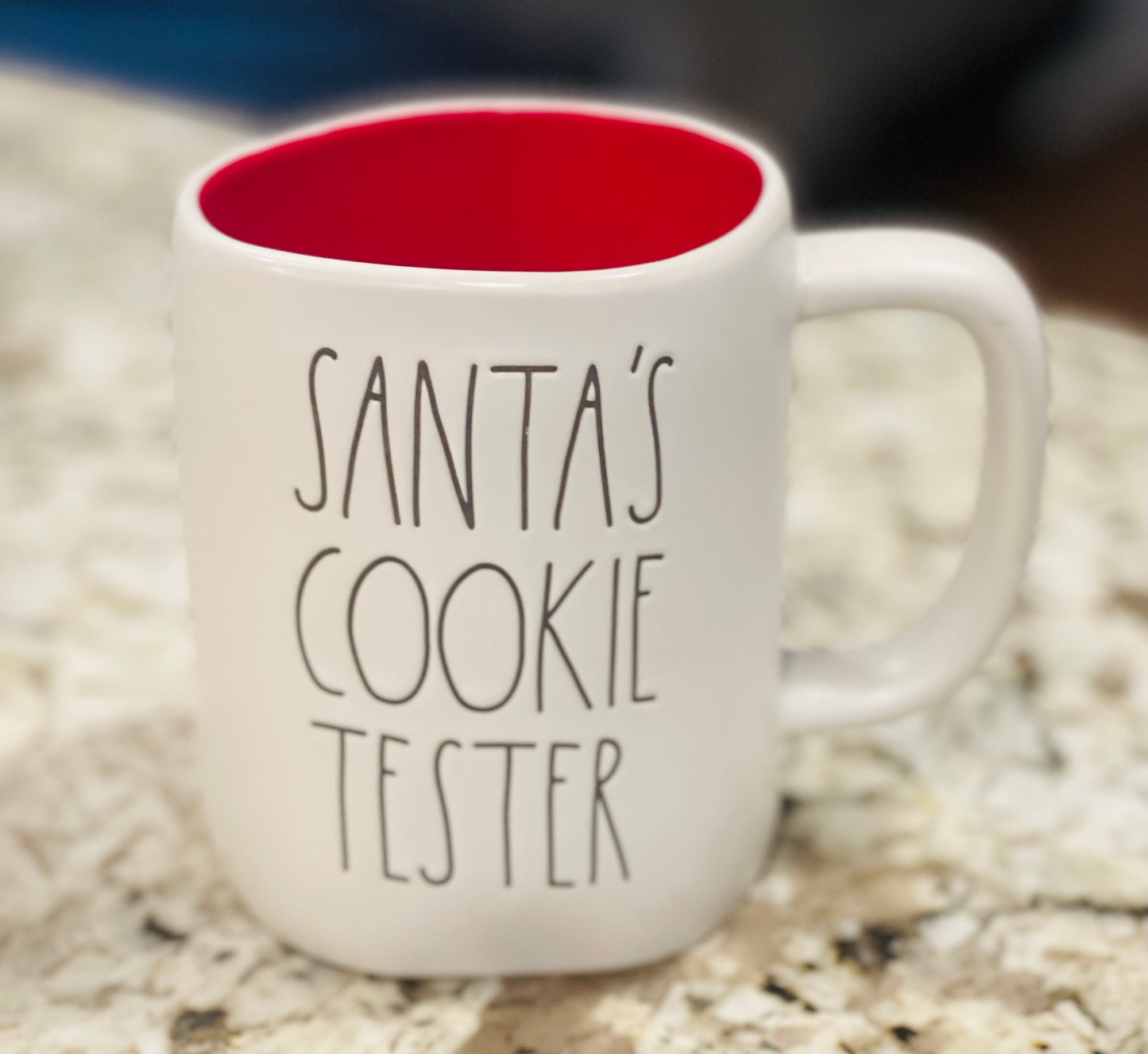 New Rae Dunn white Christmas ceramic coffee mug SANTA’S COOKIE TASTER