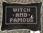New Black Halloween throw pillow decor 14x20 WITCH AND FAMOUS