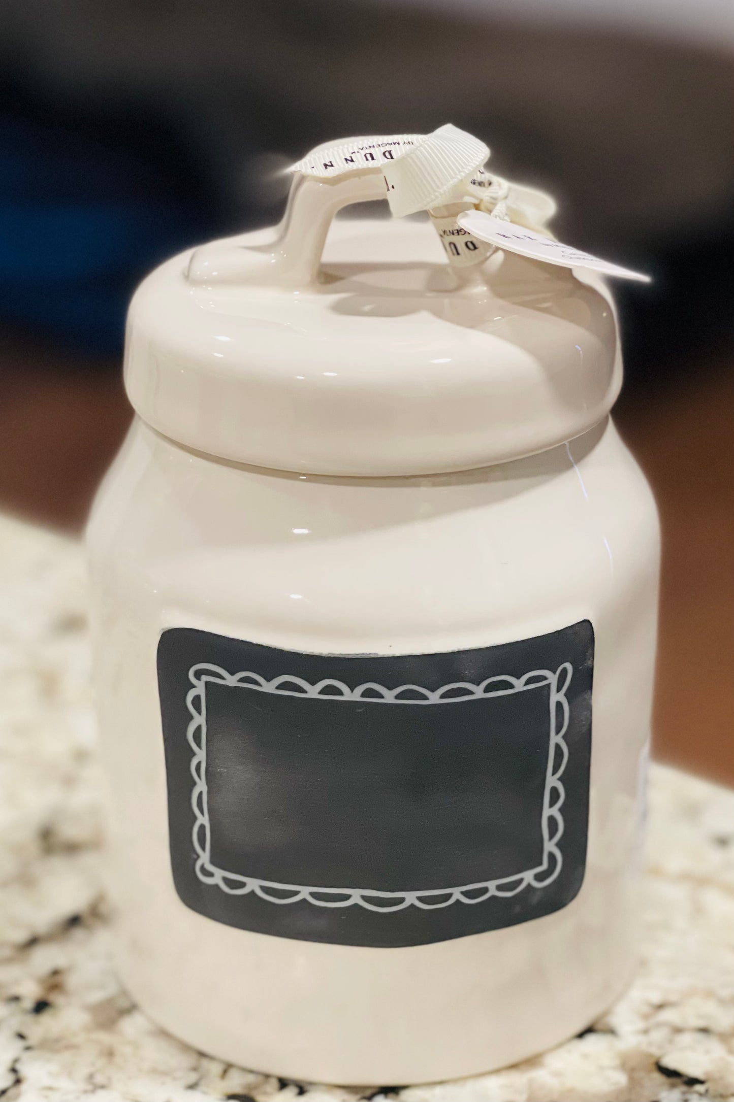 New Rae Dunn baby TAKE NOTE chalkboard canister 6.75”