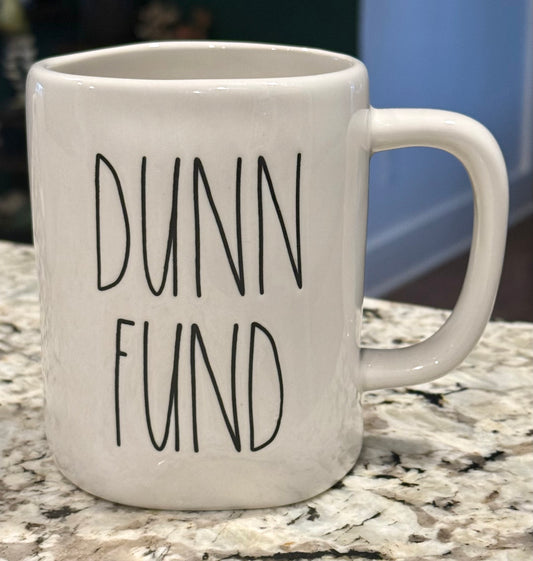 New Rae Dunn white ceramic coffee mug DUNN FUND