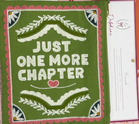 New green 10x8 storage bag pouch, JUST ONE MORE CHAPTER