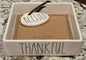 New Rae Dunn white ceramic napkin holder THANKFUL:BLESSED