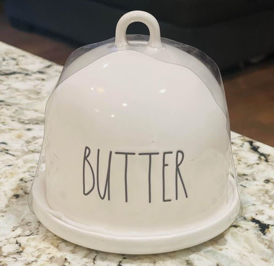 New Rae Dunn white ceramic BUTTER dome