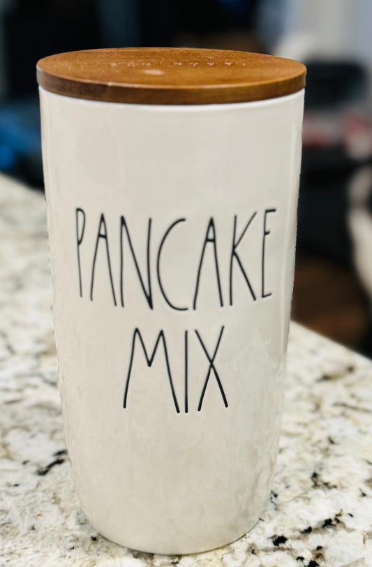 New Rae Dunn white ceramic 9” cellar PANCAKE MIX