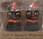 New Joanna Parker ceramic Halloween cat salt and pepper shaker set