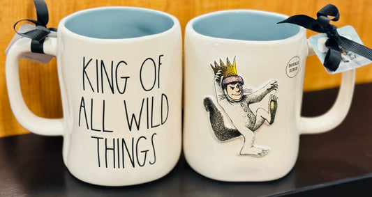 New Rae Dunn white ceramic coffee mug KING OF ALL WILD THINGS