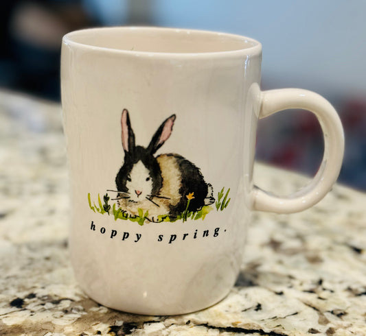 New Rae Dunn white ceramic Easter coffee mug HAPPY SPRING