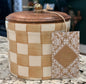New Made in India butter check ceramic storage canister 5”