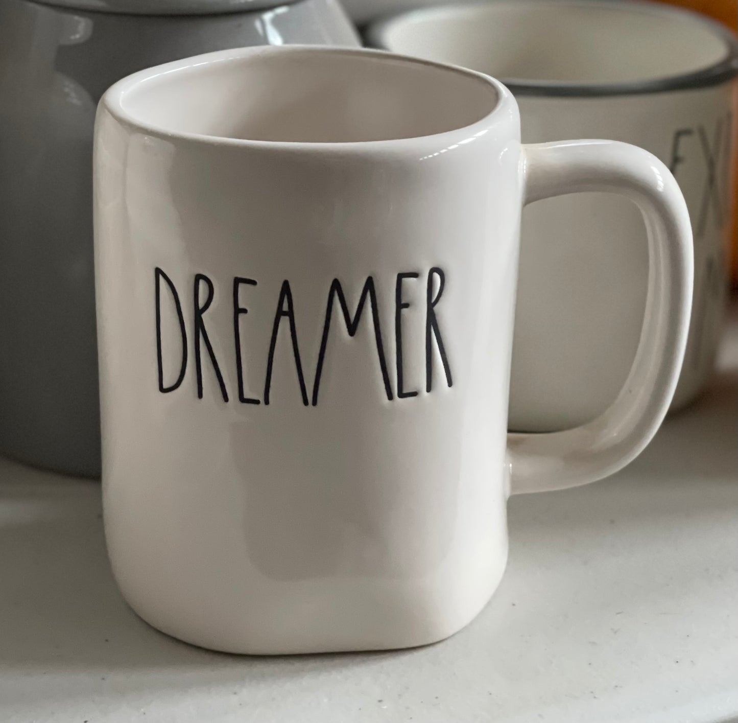 New Rae Dunn white ceramic coffee mug DREAMER