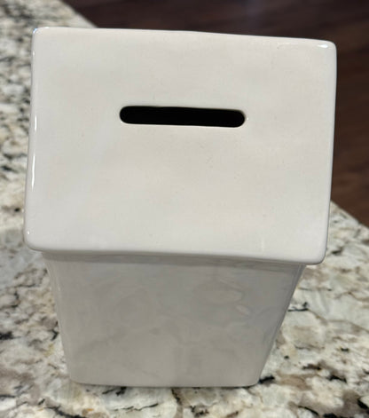 New Rae Dunn ceramic RAINY DAY FUND house bank