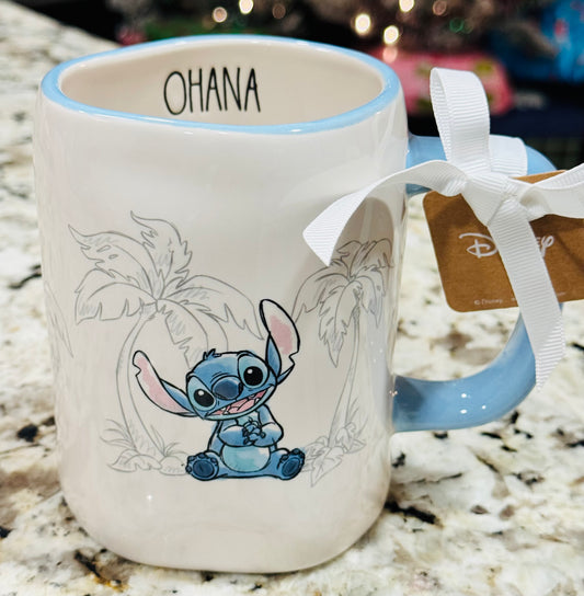 New Rae Dunn x Lilo and Stitch ceramic coffee mug OHANA