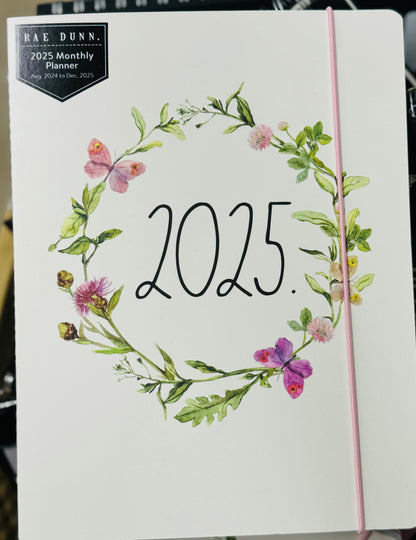 New Rae Dunn 2025 white floral softback planner