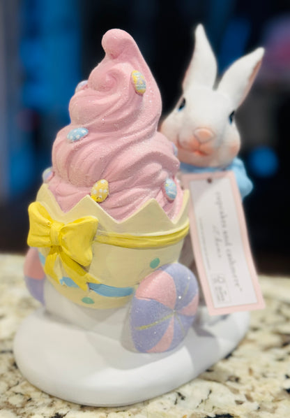 New Cupcakes and Cashmere resin ice cream bunny decor