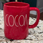 New Rae Dunn red ceramic Christmas coffee mug  COCOA