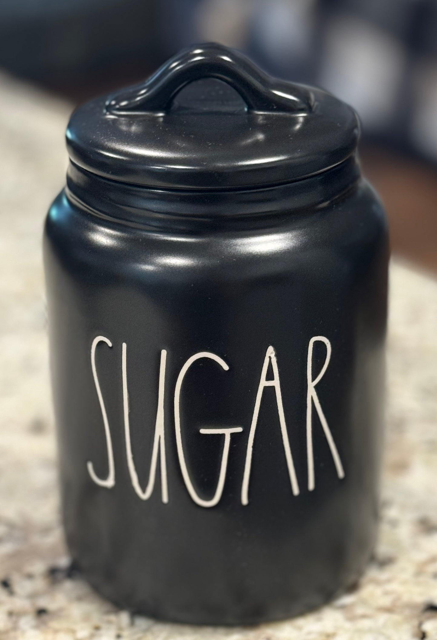 New Rae Dunn black ceramic baby SUGAR 6.24” canister