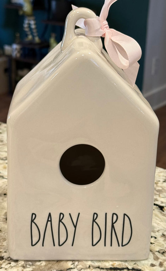 New Rae Dunn white ceramic BABY BIRD love birds birdhouse