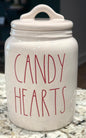 New Rae Dunn white ceramic CANDY HEARTS 6”