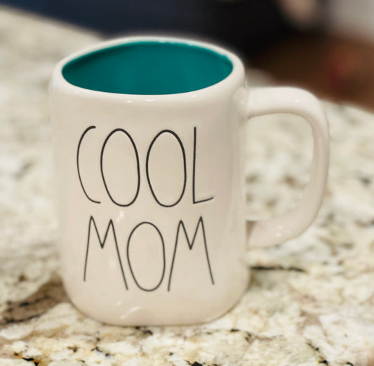 New Rae Dunn white ceramic coffee mug COOL MOM