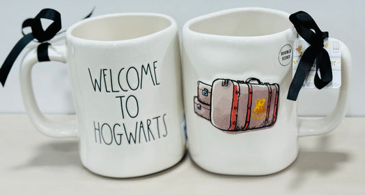 New Rae Dunn x Harry Potter white ceramic coffee mug WELCOME TO HOGWARTS