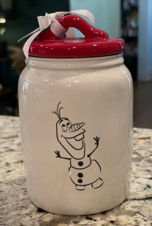 New Rae Dunn x Disney’s Frozen ceramic canister 6” Olaf BEST DAY OF MY LIFE
