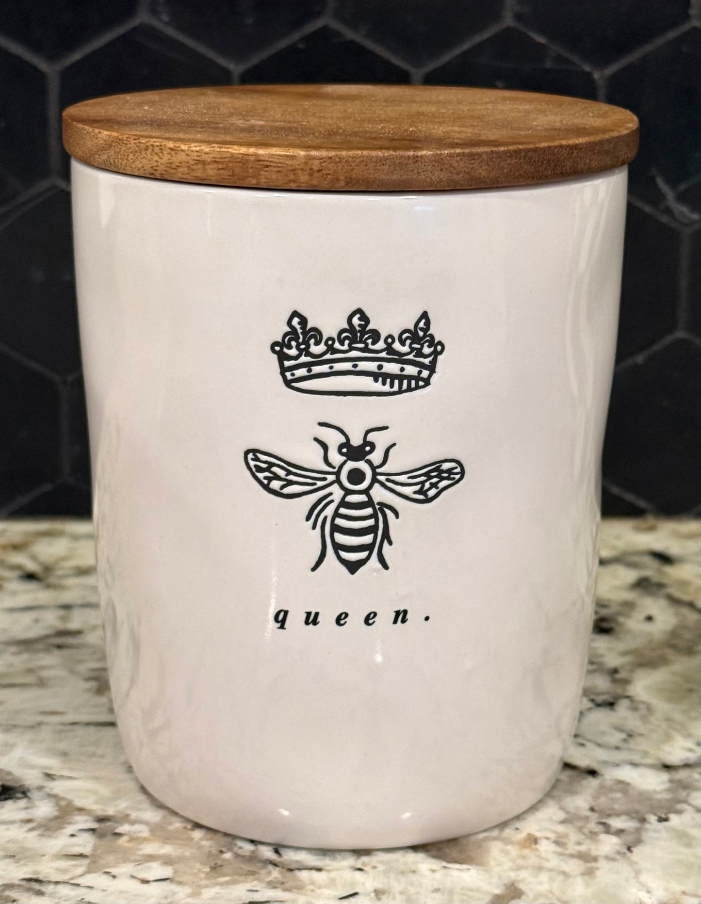 New Rae Dunn white ceramic 5” queen bee. cellar