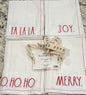 New Rae Dunn 4-piece white kitchen Christmas cloth napkin set MERRY.