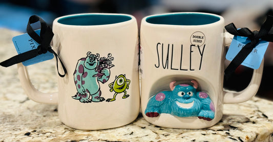 New Release! Rae Dunn x Monsters Inc. white ceramic coffee mug SULLEY