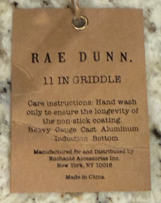 New Rae Dunn white 11” griddle pan PANCAKE.