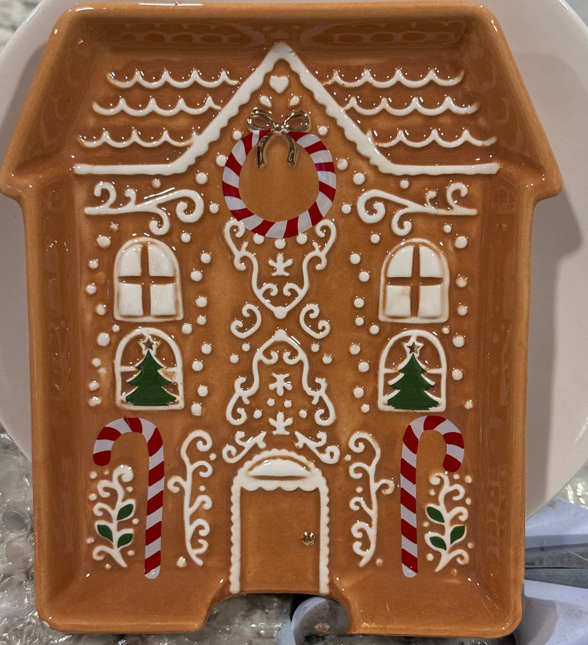 New ceramic ginger house spoon rest Christmas decor