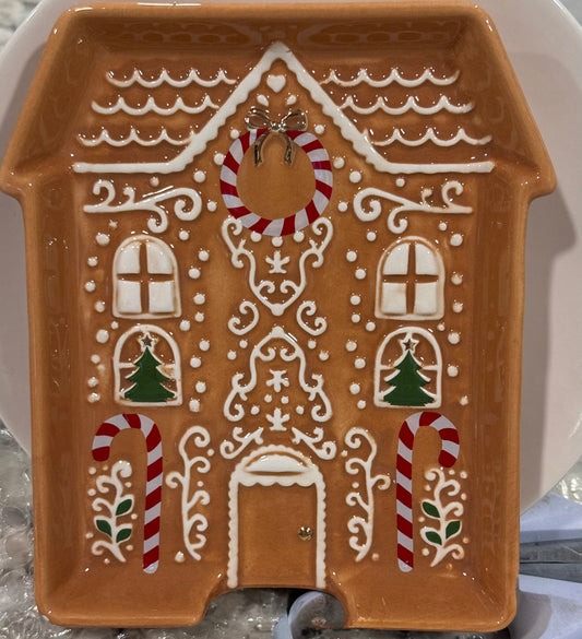 New ceramic ginger house spoon rest Christmas decor