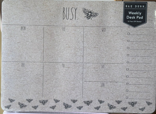 New Rae Dunn stationary-BUSY 🐝 print MY WEEK tear off sheet calendar