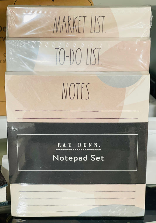 New Rae Dunn 3-pack bubble print  stationary notepads set NOTES TO-DO LIST MARKET LIST