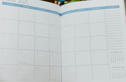 New soft cover 2025 full year planner -pink floral Jan 25-Dec 25