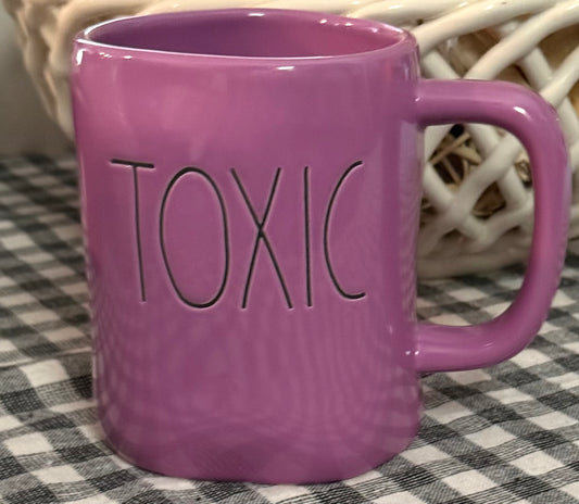 New Rae Dunn purple ceramic coffee mug TOXIC