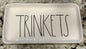 Rae Dunn white ceramic 10x5 tray TRINKETS (M-stamped) original