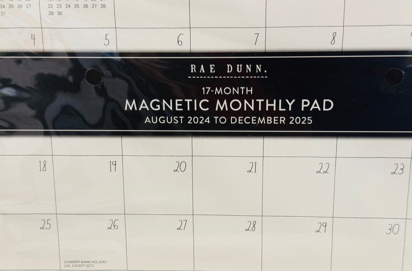 New Rae Dunn plaid floral magnetic back 2024-25 weekly tear-off calendar