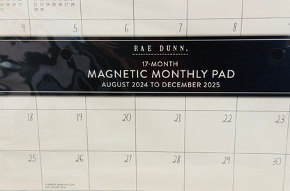 New Rae Dunn plaid floral magnetic back 2024-25 weekly tear-off calendar